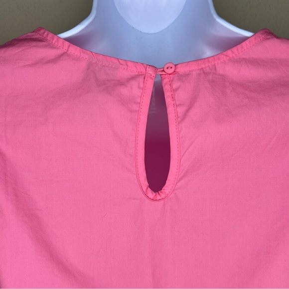 HD IN PARIS / ANTHROPOLOGIE Pink Ruffled Poplin Top - Sz XS - Picture 7 of 10